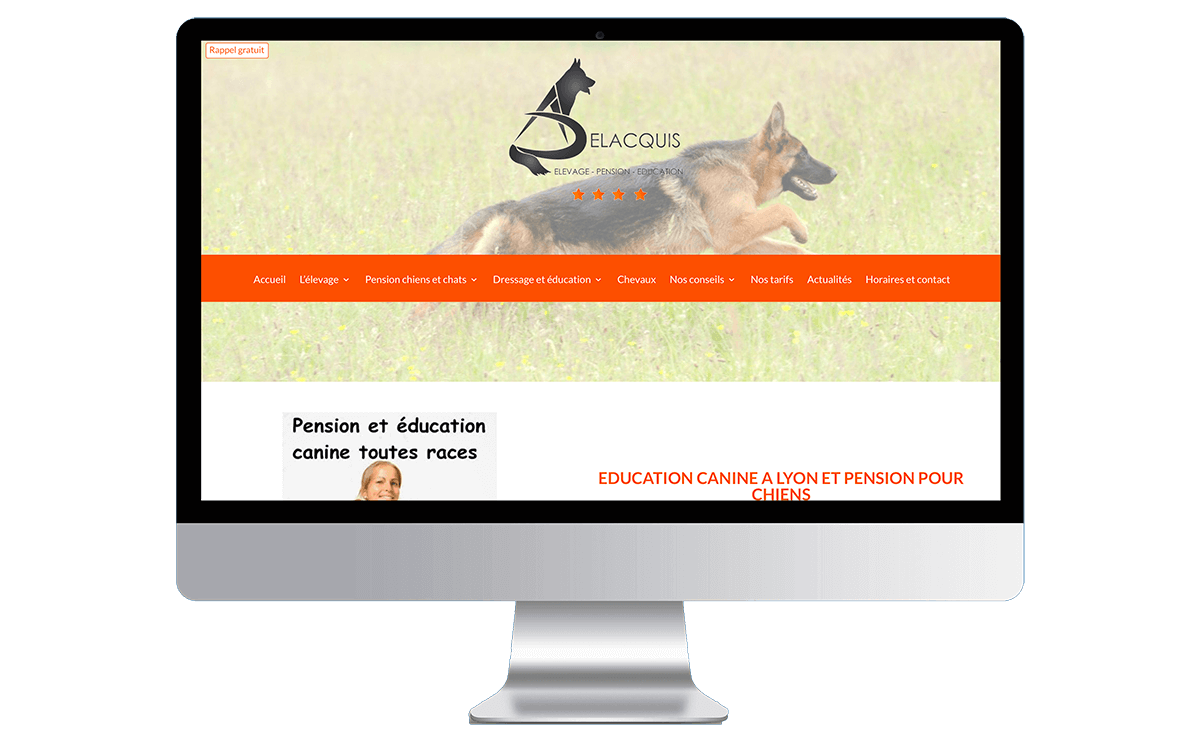 Mockup du site internet de Delacquis Webdesign du site de Delacquis